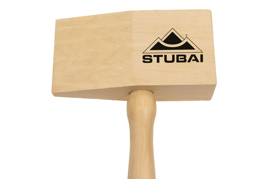 STUBAI Holzhammer Keilform 170 × 90 × 55 mm | Holz-Deckhammer rechteckig | Kopf aus Weißbuche | Eschenstiel ergonomisch | Profi-Blechbearbeitung | Made in Austria | 278530