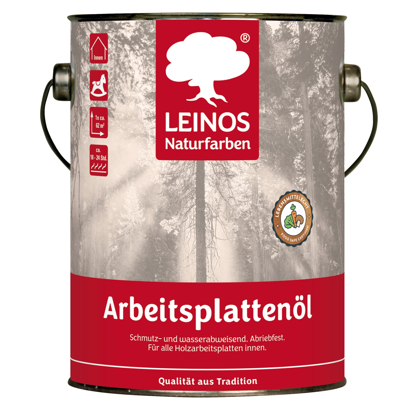 LEINOS 280 Arbeitsplattenöl für Innen 2,5l | Imprägnierung von Küchenarbeitsplatten, Möbeloberflächen und Kinderspielzeug aus Holz | speziell Küchenbereich
