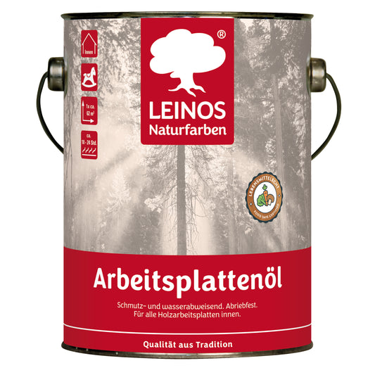 LEINOS 280 Arbeitsplattenöl für Innen 2,5l | Imprägnierung von Küchenarbeitsplatten, Möbeloberflächen und Kinderspielzeug aus Holz | speziell Küchenbereich