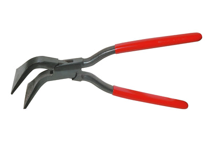 STUBAI Spezialfalzzange 45° gebogen mit 60 mm durchgestecktem Gelenk, vergütete Backen & Maul, abgerundete Kanten, rote Kunststoffbeschichtung, C45 Kohlenstoffstahl, made in Österreich