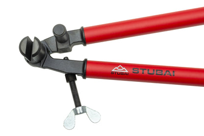 STUBAI Rinnenträger-Abbiegezange 800 mm | Biegewinkel schnell verstellbar | Abgleitrolle aus vergütetem Stahl | Aluminiumrohrhebel mit Grip | Dachdecker- & Spenglerwerkzeug 282410