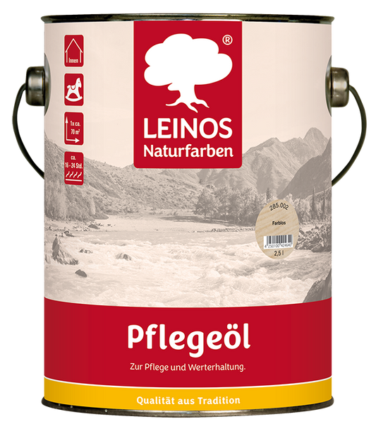 LEINOS 285 Pflegeöl 002 farblos 2,50 Liter | Zur Behandlung aller geölten und gewachsten Flächen wie Holz, Kork und Linoleum im Innenbereich |