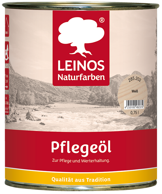 LEINOS 285 Pflegeöl 202 Weiß  0,75 Liter | Zur Behandlung aller geölten und gewachsten Flächen wie Holz, Kork und Linoleum im Innenbereich |