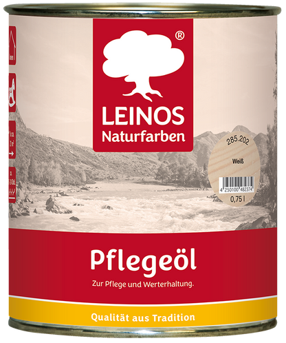 LEINOS 285 Pflegeöl 202 Weiß  0,75 Liter | Zur Behandlung aller geölten und gewachsten Flächen wie Holz, Kork und Linoleum im Innenbereich |