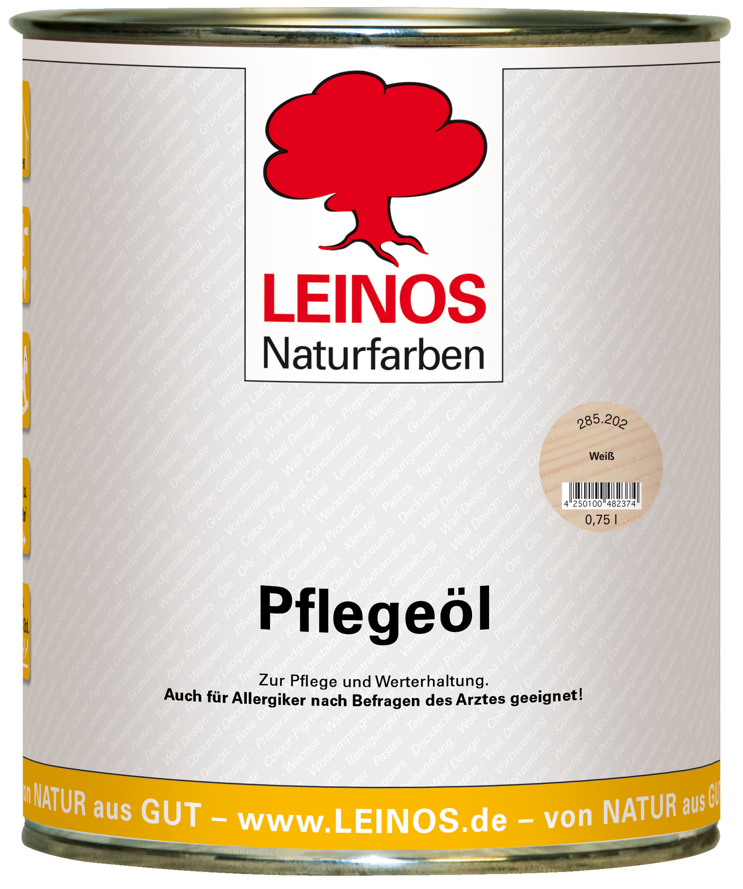 LEINOS 285 Pflegeöl 202 Weiß 2,50 Liter | Zur Behandlung aller geölten und gewachsten Flächen wie Holz, Kork und Linoleum im Innenbereich |