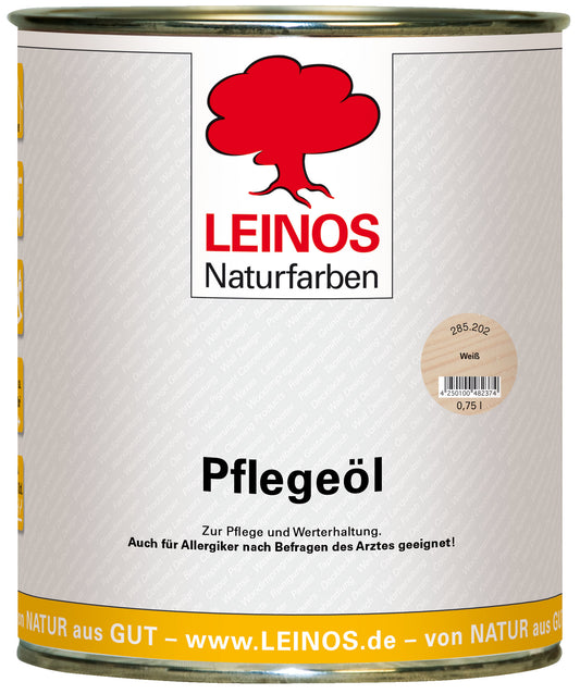 LEINOS 285 Pflegeöl 202 Weiß  0,75 Liter | Zur Behandlung aller geölten und gewachsten Flächen wie Holz, Kork und Linoleum im Innenbereich |