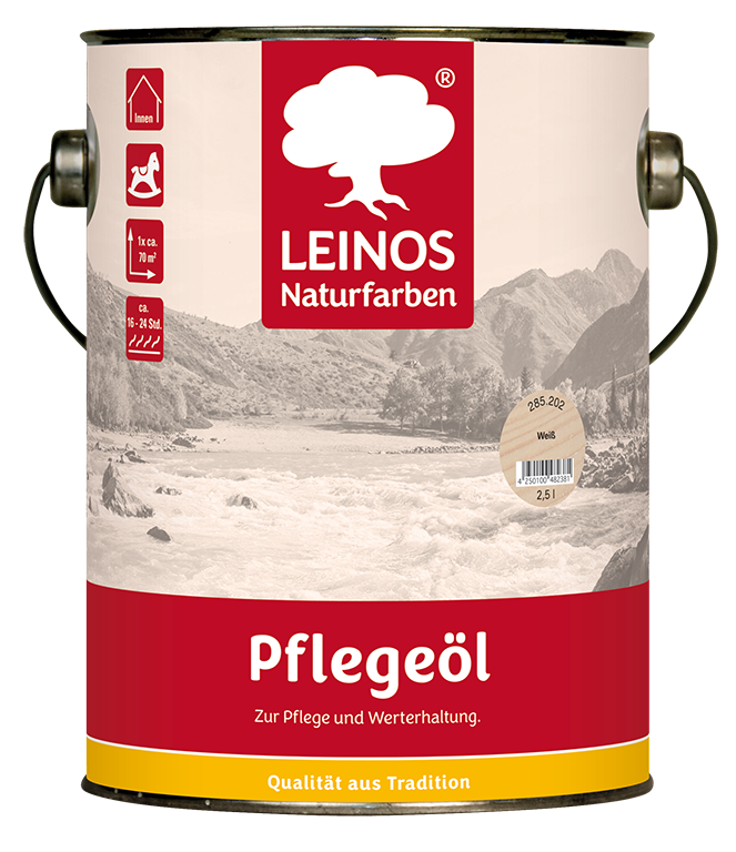 LEINOS 285 Pflegeöl 202 Weiß 2,50 Liter | Zur Behandlung aller geölten und gewachsten Flächen wie Holz, Kork und Linoleum im Innenbereich |
