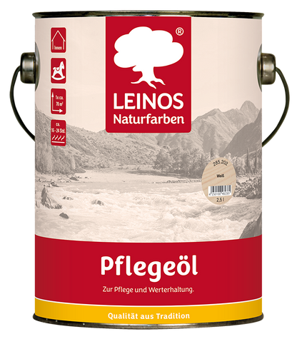 LEINOS 285 Pflegeöl 202 Weiß 2,50 Liter | Zur Behandlung aller geölten und gewachsten Flächen wie Holz, Kork und Linoleum im Innenbereich |