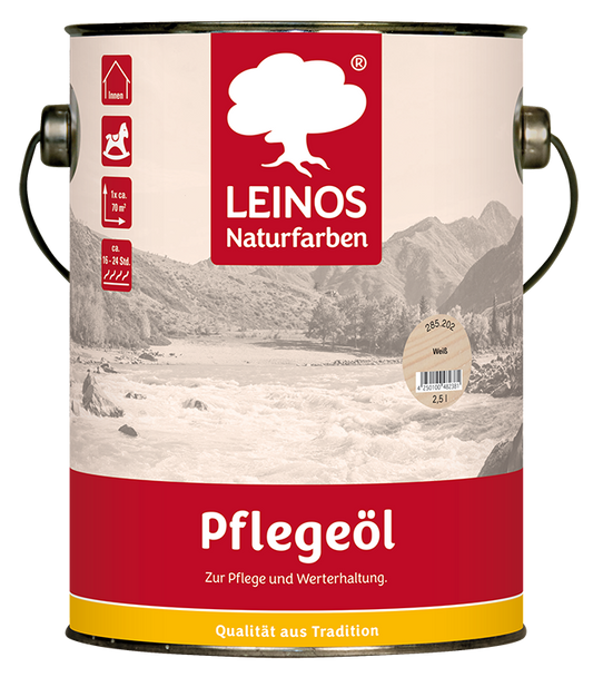 LEINOS 285 Pflegeöl 202 Weiß 2,50 Liter | Zur Behandlung aller geölten und gewachsten Flächen wie Holz, Kork und Linoleum im Innenbereich |