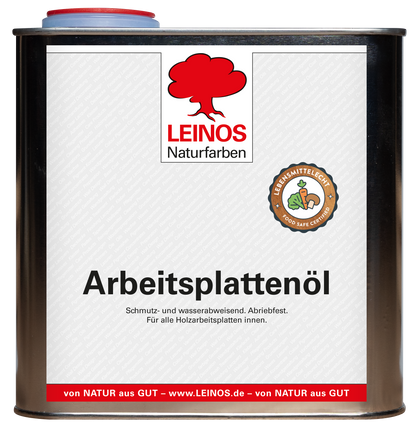 LEINOS 280 Arbeitsplattenöl für Innen 2,5 | Naturöl zur Imprägnierung von Küchenarbeitsplatten, Möbeloberflächen & Kinderspielzeug aus Holz | Speziell für den Küchenbereich, lösemittelfrei