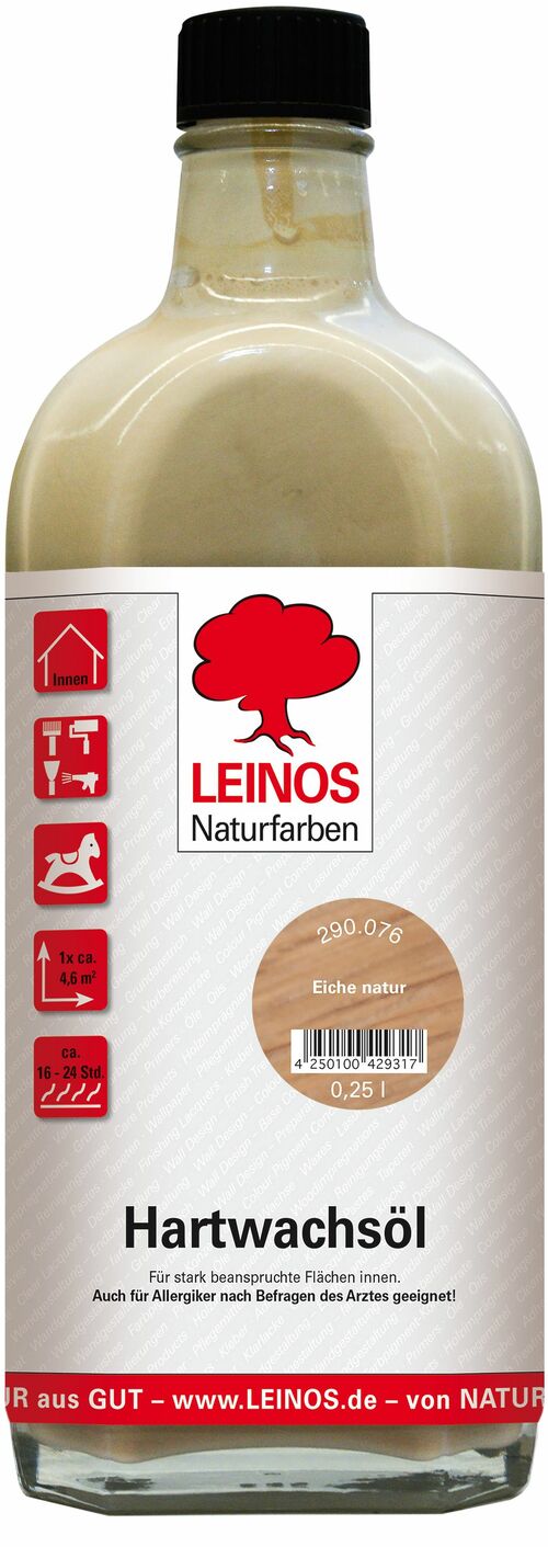 LEINOS 290 Hartwachsöl, 0,25 l, Eiche Natur