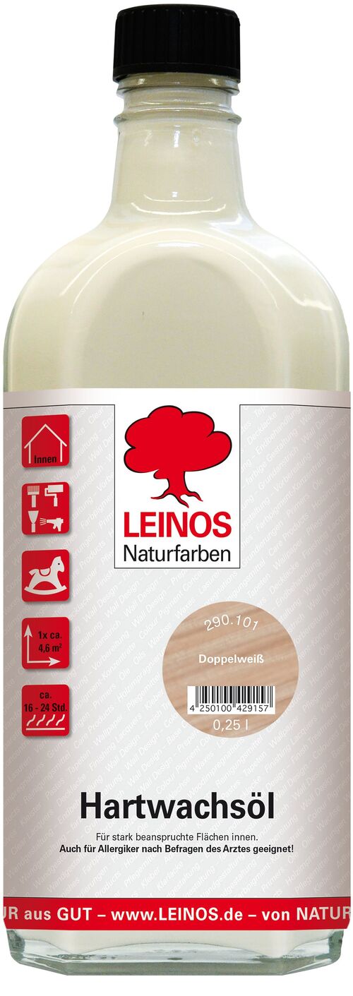 LEINOS 290 Hartwachsöl, 0,25 l, Doppelweiß