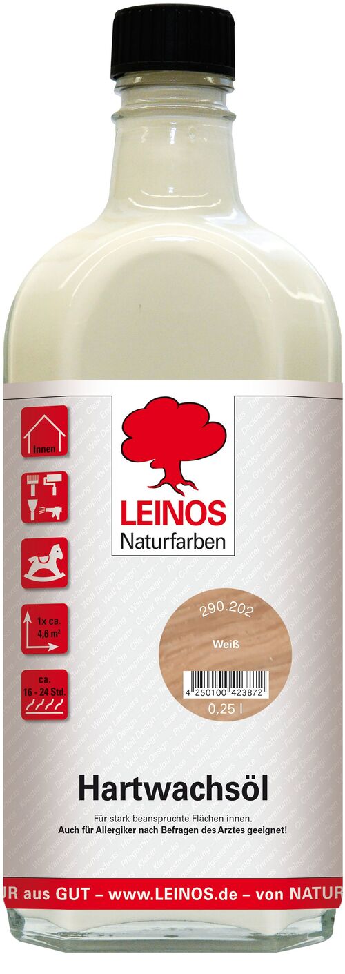 LEINOS 290 Hartwachsöl, 0,25 l, Weiß