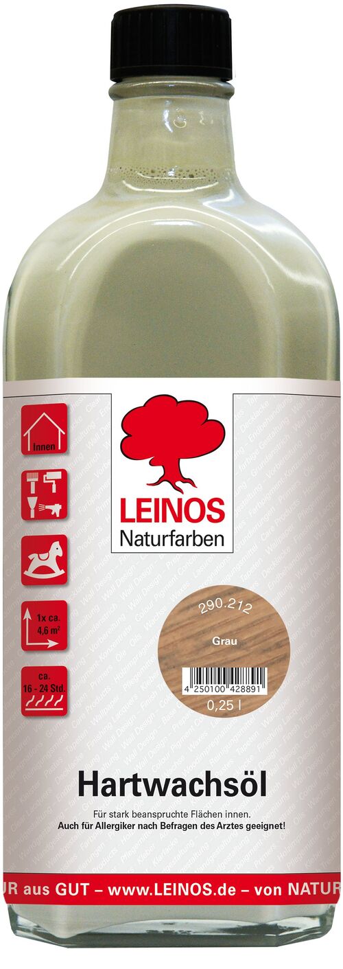 LEINOS 290 Hartwachsöl, 0,25 l, Grau