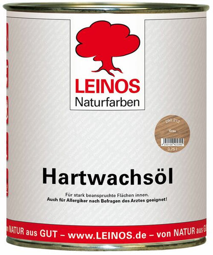 LEINOS 290 Hartwachsöl, 0,75 l, grau| sehr widerstandsfähige, seidenmatte Öl-Wachs-Harz-Beschichtung | Ideal für stark strapazierte Holzfußböden und Treppen