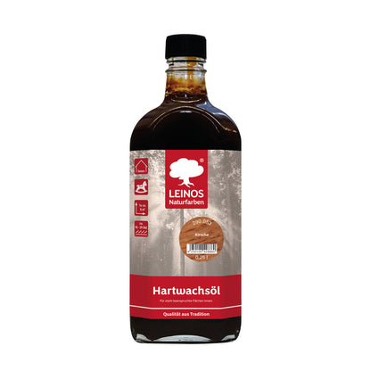 LEINOS Hartwachsöl 290 Kirsche – 0,25 l – Natürliches Holzöl mit Wachs, offenporiger Holzschutz für Möbel, Böden & Innenflächen – seidenmatt, atmungsaktiv, pflegeleicht & strapazierfähig