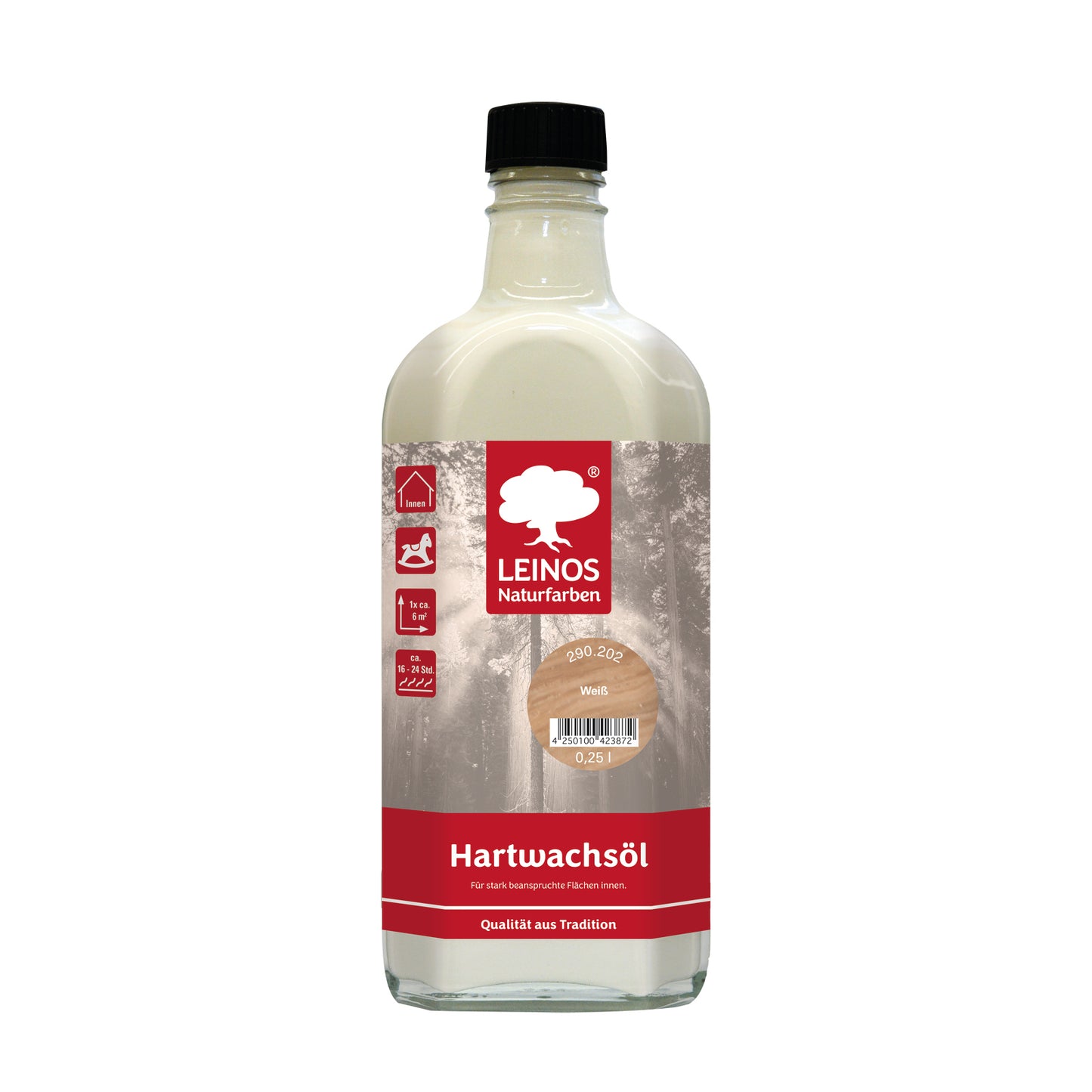 LEINOS 290 Hartwachsöl, 0,25 l, Weiß
