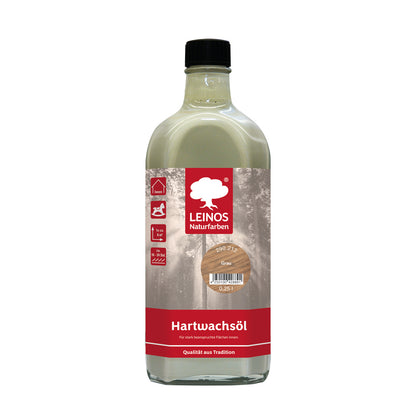 LEINOS Hartwachsöl 290, Grau 0,25 l für Holz innen