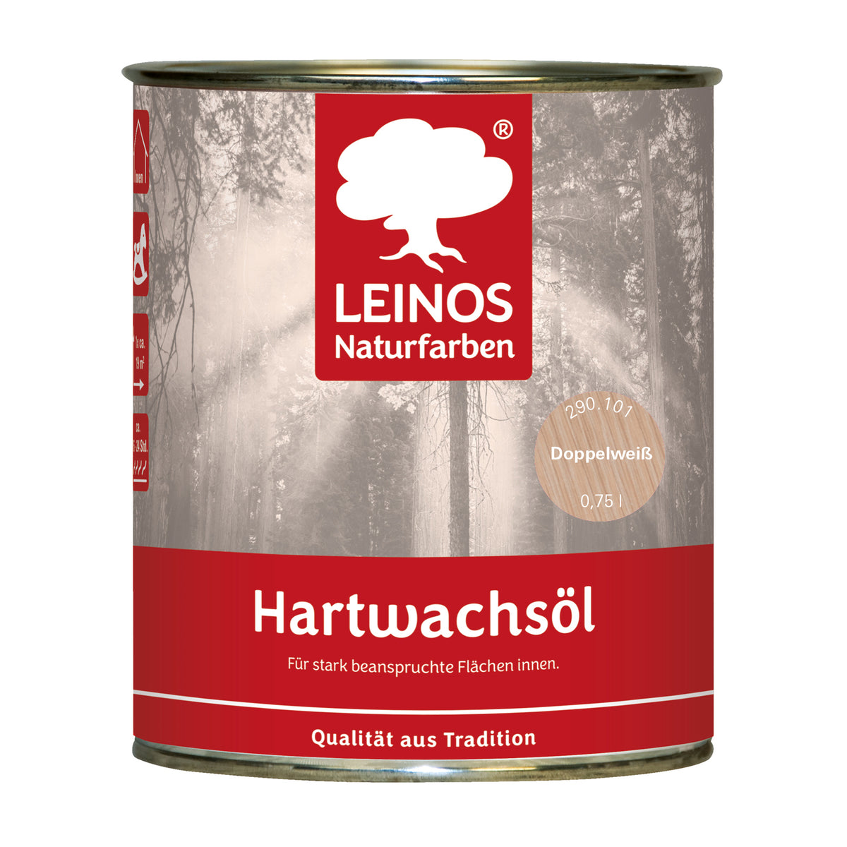 LEINOS 290 Hartwachsöl, 0,75 l, ebenholz | sehr widerstandsfähige, seidenmatte Öl-Wachs-Harz-Beschichtung | Ideal für stark strapazierte Holzfußböden und Treppen