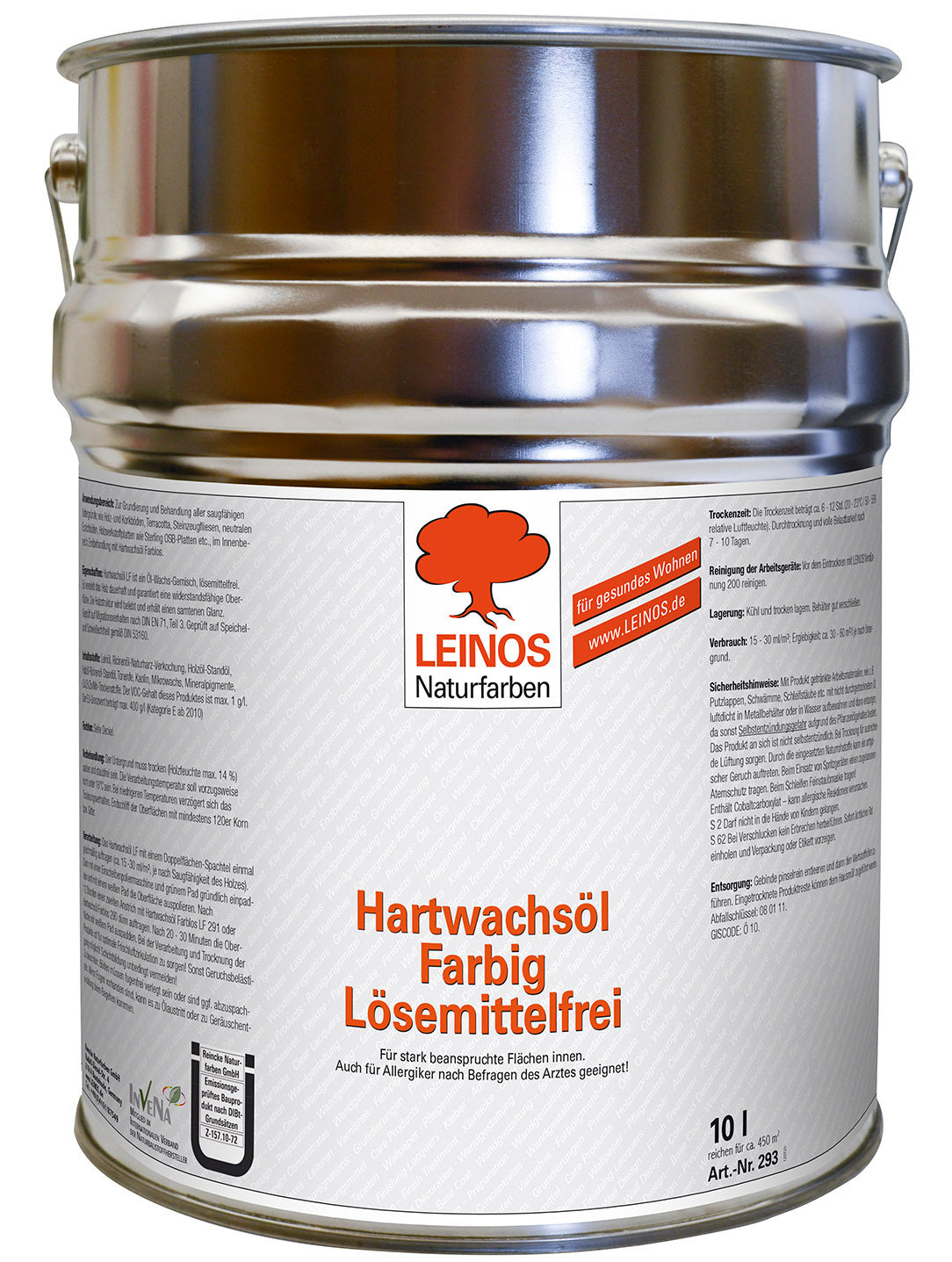 LEINOS Hartwachsoel farbig LF 10,00 l Weiß