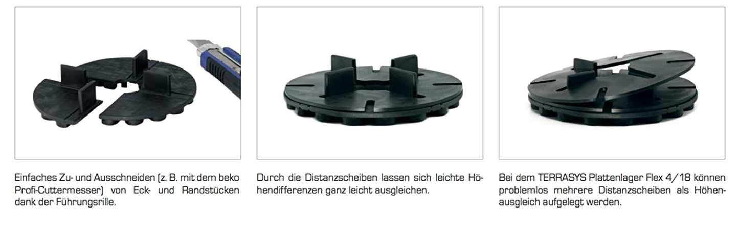 Terrasys Plattenlager Flex 3/10, Höhe 10,6 mm, 50 St.