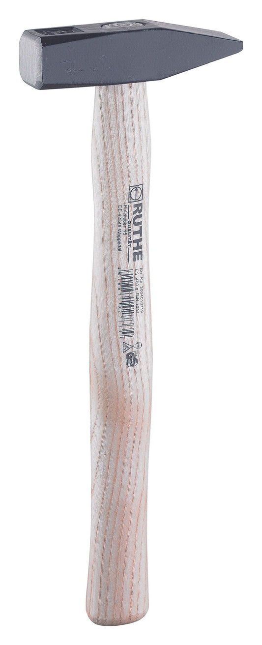 Ruthe Schlosserhammer, Esche Stiel, 100 g Kopfgewicht, Deutsche Form, DIN 1041, VPA/GS geprüft