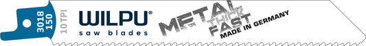 Wilpu 5 Stück  Säbelsägeblätter für Stahlrohre, -profile, Vollmaterial, Buntmetalle und rostfreier Stahl 150x19x0,9mm 10TPI | Stahlschneiden