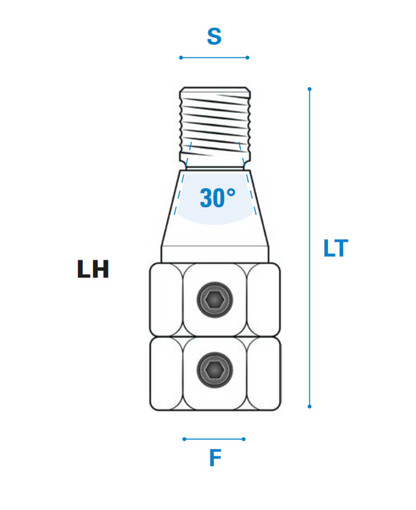 Bohrer kraftvolles Spannfutter, Rechts oder Links, 30°