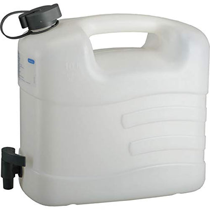 Pressol Wasserkanister-10 Liter aus Polyethylen | Lebensmittelecht | für Trinkwasser und flüssige Lebensmittel | PE-mit Ablasshahn