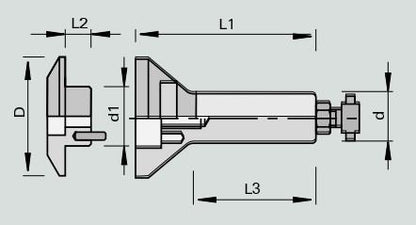 CNC Adapter mit Zylinderschaft fuer Saegeblaetter bis 6mm Stammblattdicke