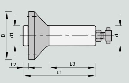 CNC Adapter mit Zylinderschaft fuer Saegeblaetter L2=4mm d1=30mm d=25mm