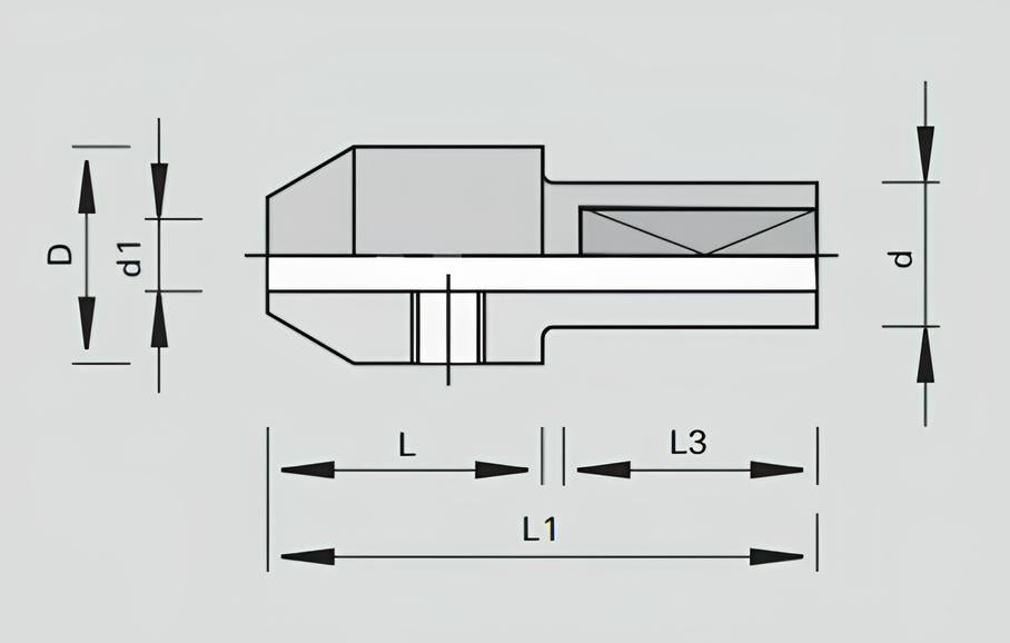 CNC Adapter mit Zylinderschaft fuer Spiralbohrern 3mm