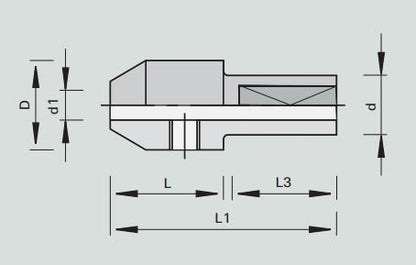 CNC Adapter mit Zylinderschaft fuer Spiralbohrern 2mm