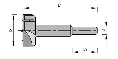 Stehle Hartmetall-bestückter Zylinderkopfbohrer in langer Ausführung 15x90mm Schaft=10x60mm Rechtslauf