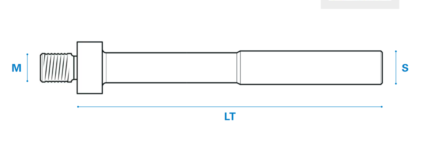 Adapter M12x1 - Rechts 100 mm