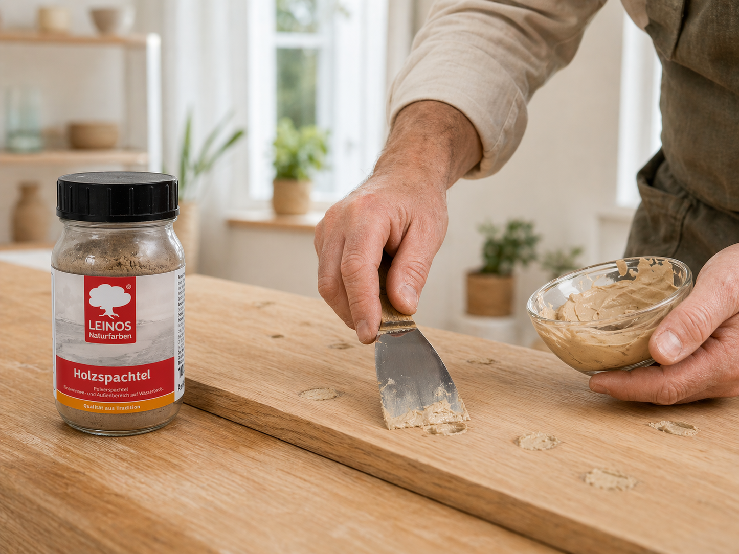 LEINOS 337 Holzspachtel 0,1l, Eiche Natur