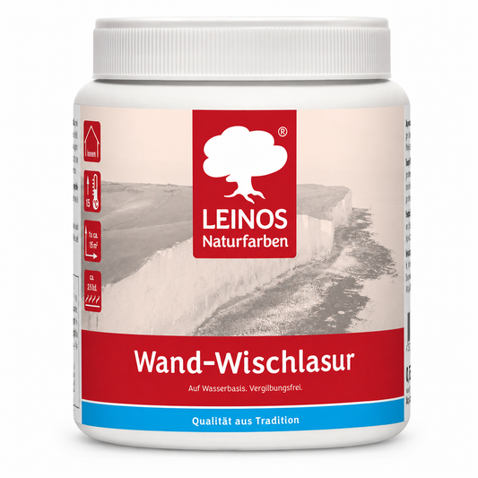 LEINOS Wand-Wischlasur 0,75 Liter für glatte Wände, kreative Lasurtechniken und sanfte Farbverläufe, verarbeitungsfertig, individuell abtönbar, atmungsaktiv, leicht aufzutragen innen für Wohnräume pur