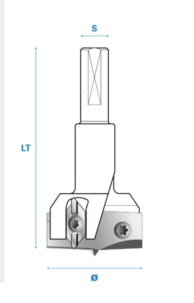 Wendeplatten Zylinderkopfbohrer Rechts Links - Hartmetall Schneide 2/V2