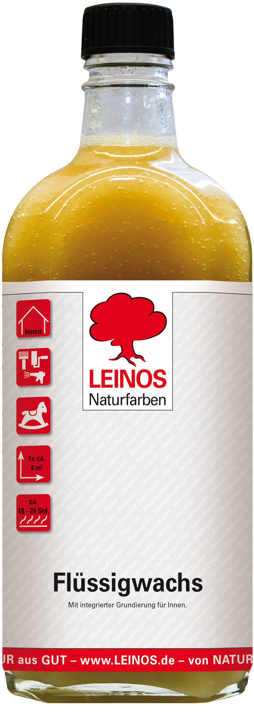 LEINOS 342 Flüssigwachs für Innen mit integrierter Grundierung 0,25 l