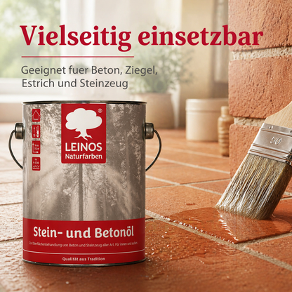 LEINOS Stein- und Betonöl 254 – 2,5 L – Öl zur natürlichen Oberflächenbehandlung von Beton, Estrich & Steinzeug innen – atmungsaktiv & lösemittelfrei