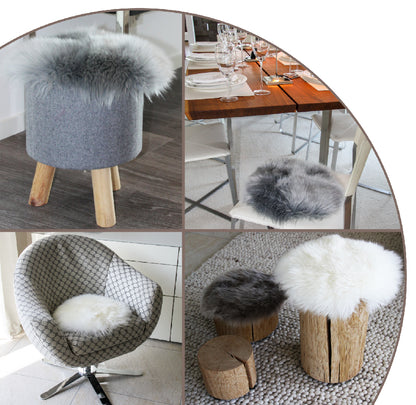 Heitmann Runde Sitzauflagen, Durchmesser Fellmaß ca. 45 cm indigoblau