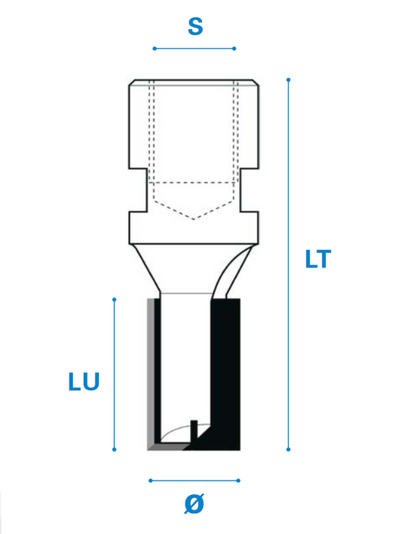 Nutfräser für Schlüsselloch. M12 Elu® - Hartmetall Rechtslauf Schneide 2+1