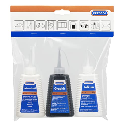 Pressol Schmiermittel-Set-D, Heimwerkeröl-Graphit-Talkum
