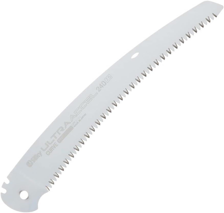 Silky Ersatzblatt für Ultra Accel Curve 240mm Klappsäge, gebogenes Sägeblatt mit grober Mirai-Me Verzahnung 7,5 Zähne/30mm, schnelle saubere Schnitte, ideal für Baumpflege und Astschnitt