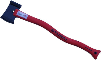 STUBAI Leichtaxt / Putzerbeil 600–670 mm mit Kunststoffstiel, 100 mm Schneide, 1000 g, Kohlenstoffstahl 52–55 HRC, mit Schlagfläche – ideal für Entasten, Spalten und kleinere Baumarbeiten