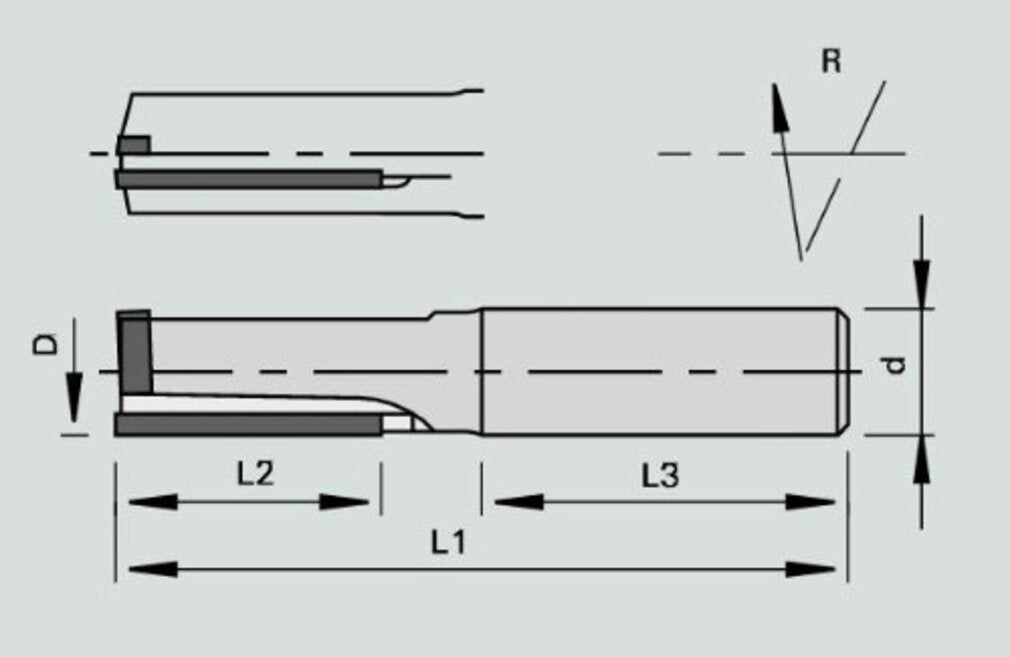 3501 Schaft-Fräser 12x60x12mm Z=1 R [R]