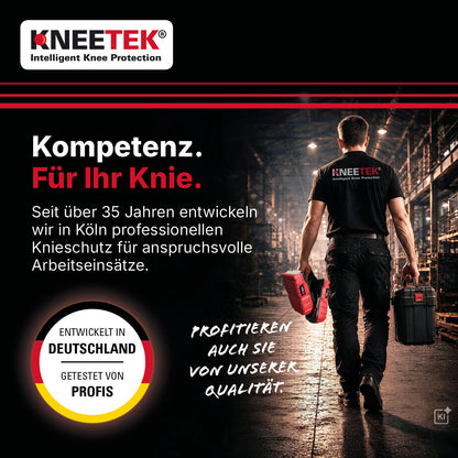 Kneetek WaveX - Knieschoner für Estrich-, Boden- und Fliesenleger, Maximale Druck- und Stoßdämpfung, kein Einschneiden, Einheitsgröße S-L, geprüft nach EN 14404, 1 Paar