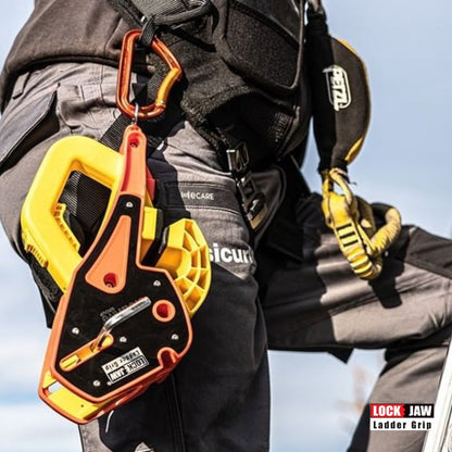 Lock Jaw Ladder Grip Leitersicherungsclip für Dachrinnen, sichere Leiterbefestigung in 5 Sekunden, BG Bau gelistet für Handwerker und Dachdecker