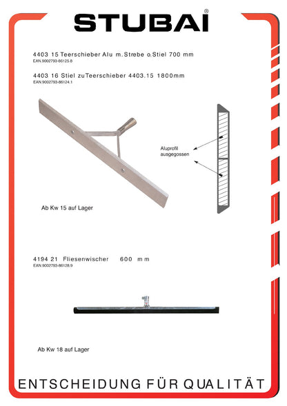 STUBAI Alu-Teerverteiler oder Teerschieber  70cm gerade  700x315x100mm, frische Teermasse sowie Sand, Asphalt und Split im Straßenbau und Wegebau