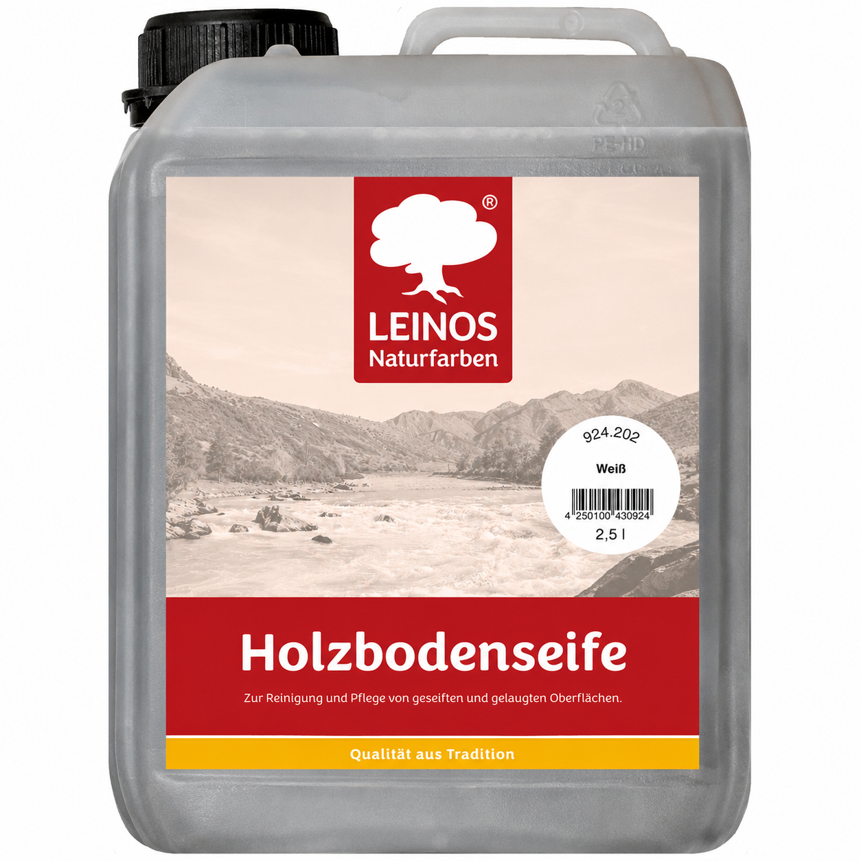 LEINOS 924 Holzbodenseife 2,50 l Weiß | Zur Reinigung, Pflege und Veredelung von geseiften und gelaugten, sowie von natur- und weißgeölten Holzoberflächen